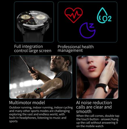 2 In 1 HI-FI Wireless Earphones Men Smart Watch